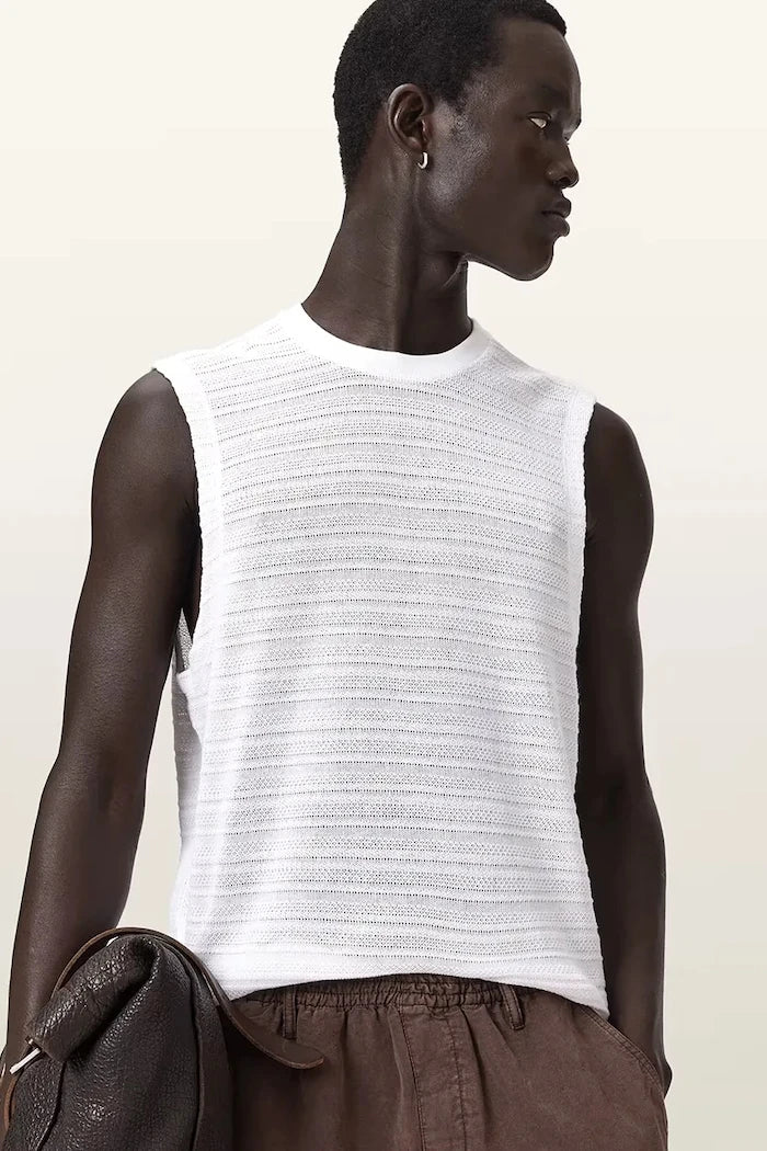 AllSaints camiseta sin mangas de algodón para hombre COVE