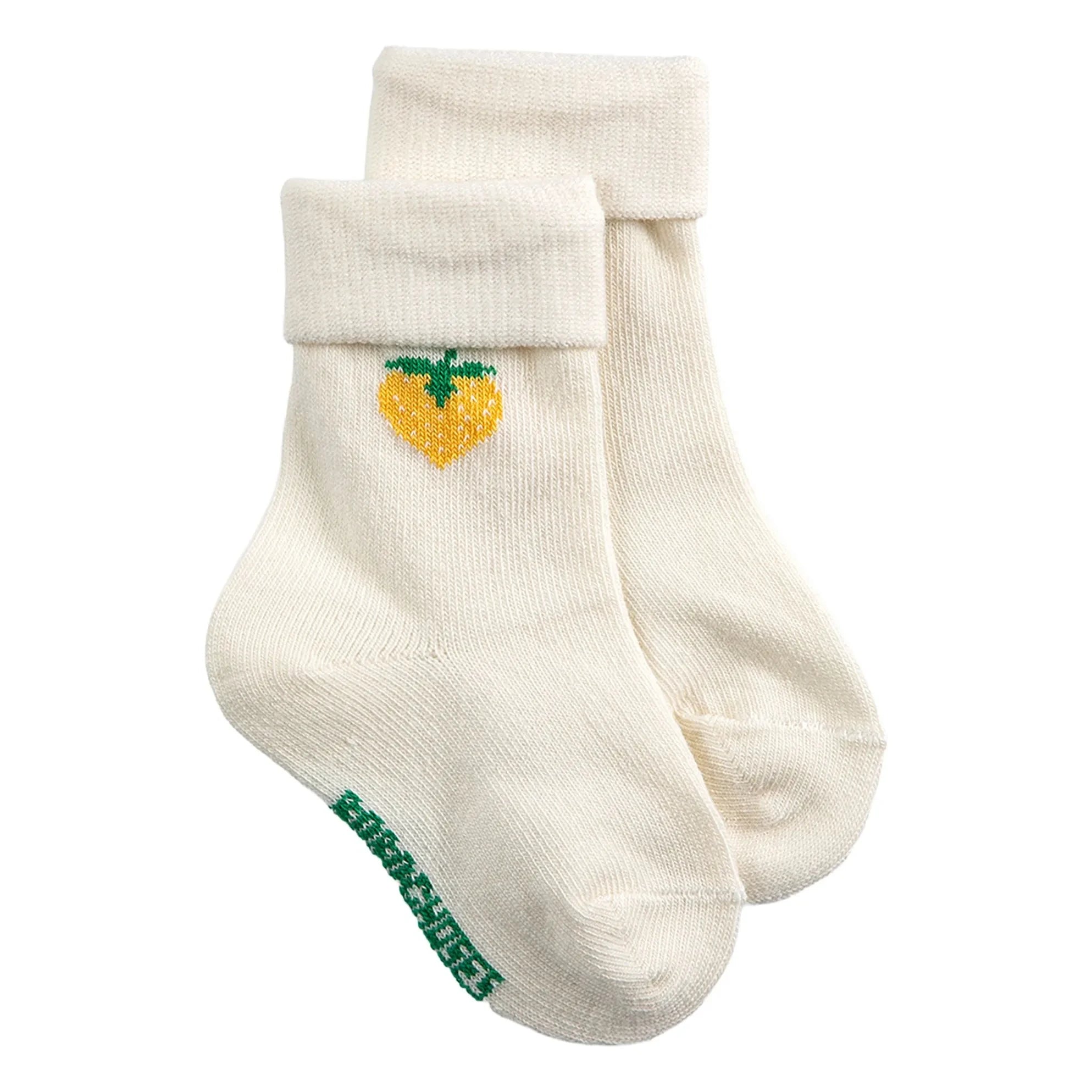 Bobo Choses - Set de 2 Pares de Calcetines de Algodón Orgánico Estampados de Fresa | Amarillo