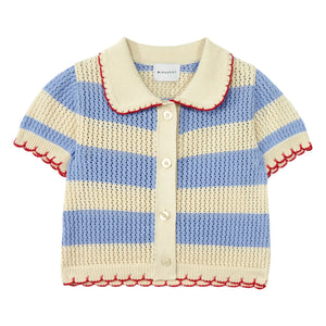 Mipounet - Cárdigan de ganchillo Vita de rayas | Azul