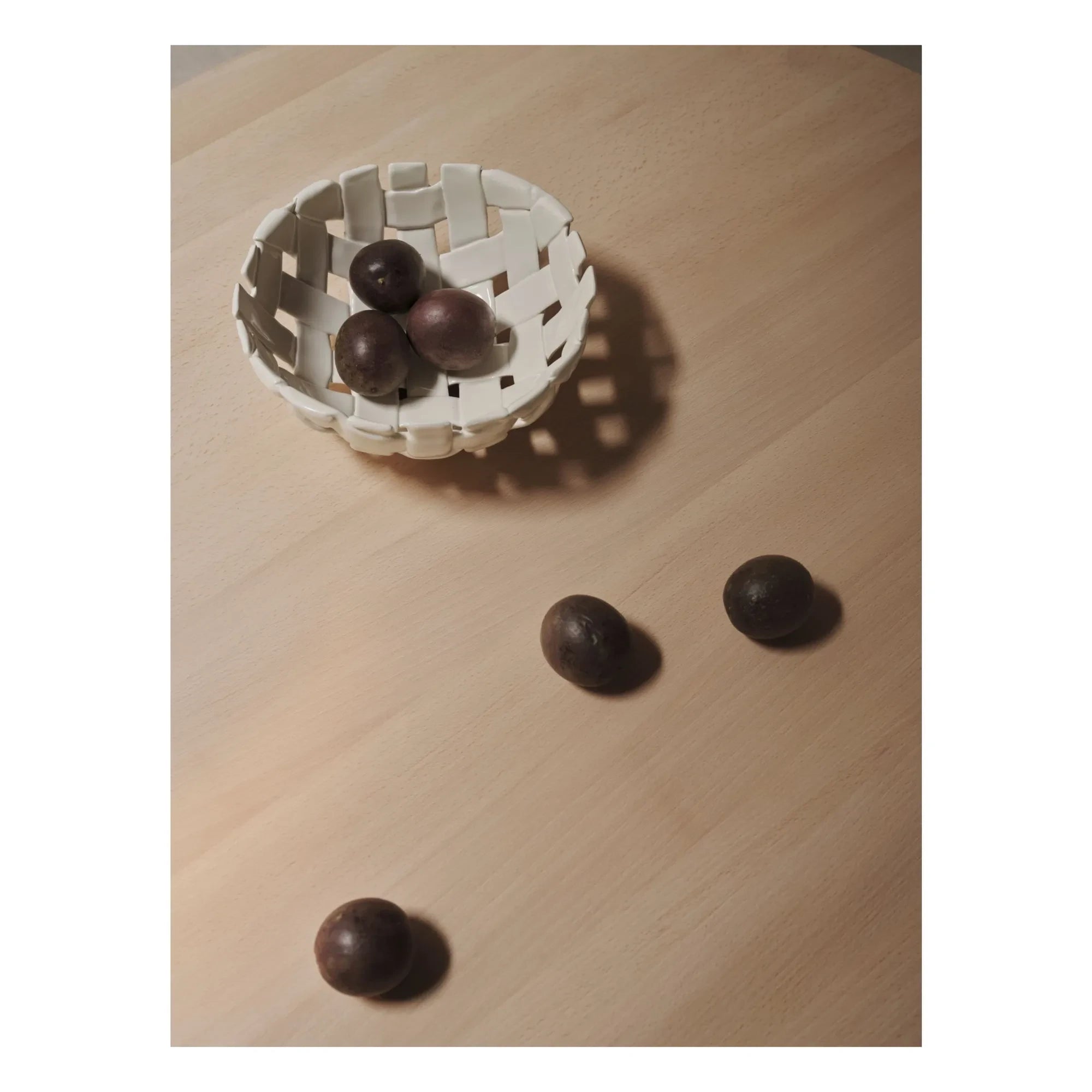 Ferm Living - Cesto de cerámica Plait | Ecrú