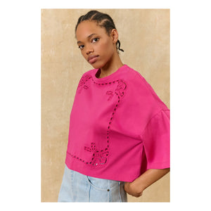 Louise Misha - Blusa de algodón orgánico Neolar | Fucsia