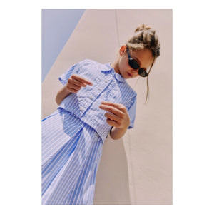 Mipounet - Camisa corta de rayas Sia | Azul claro