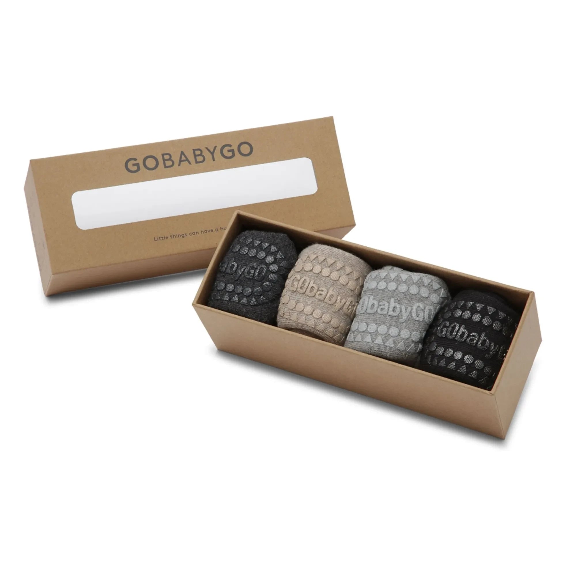 GOBABYGO - Pack de 4 calcetines de algodón orgánico | Gris