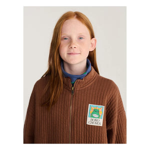 Bobo Choses - Organik pamuklu kapüşonlu fermuarlı sweatshirt | Kahverengi