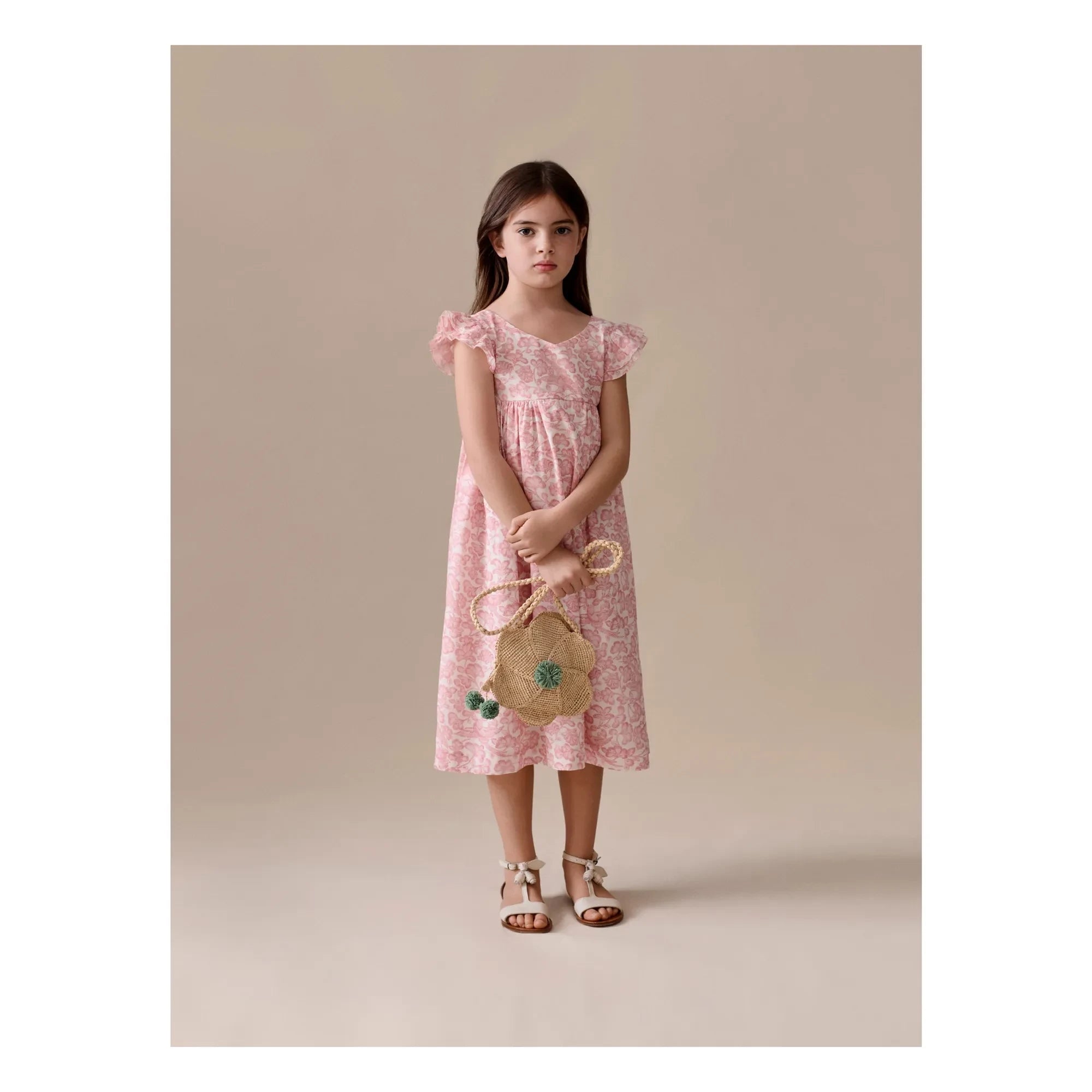 Bonpoint - Vestido Galantine Fleurie | Rosa empolvado