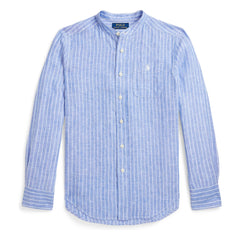 Ralph Lauren - Camisa de lino a rayas | Azul
