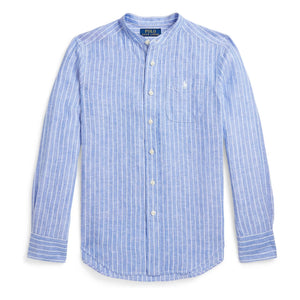 Ralph Lauren - Camisa de lino a rayas | Azul