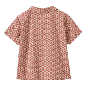 Caramelo - Camisa de bambú geométrica | Rojo ladrillo