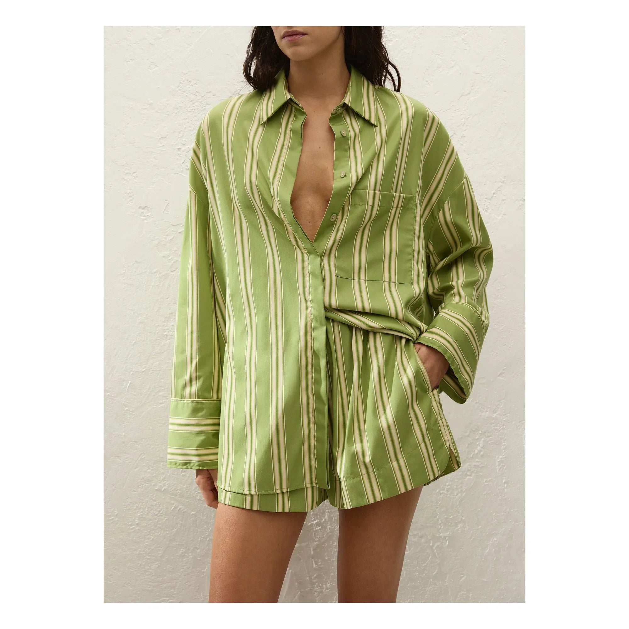 Faithfull the Brand - Camisa de rayas Clemente | Verde