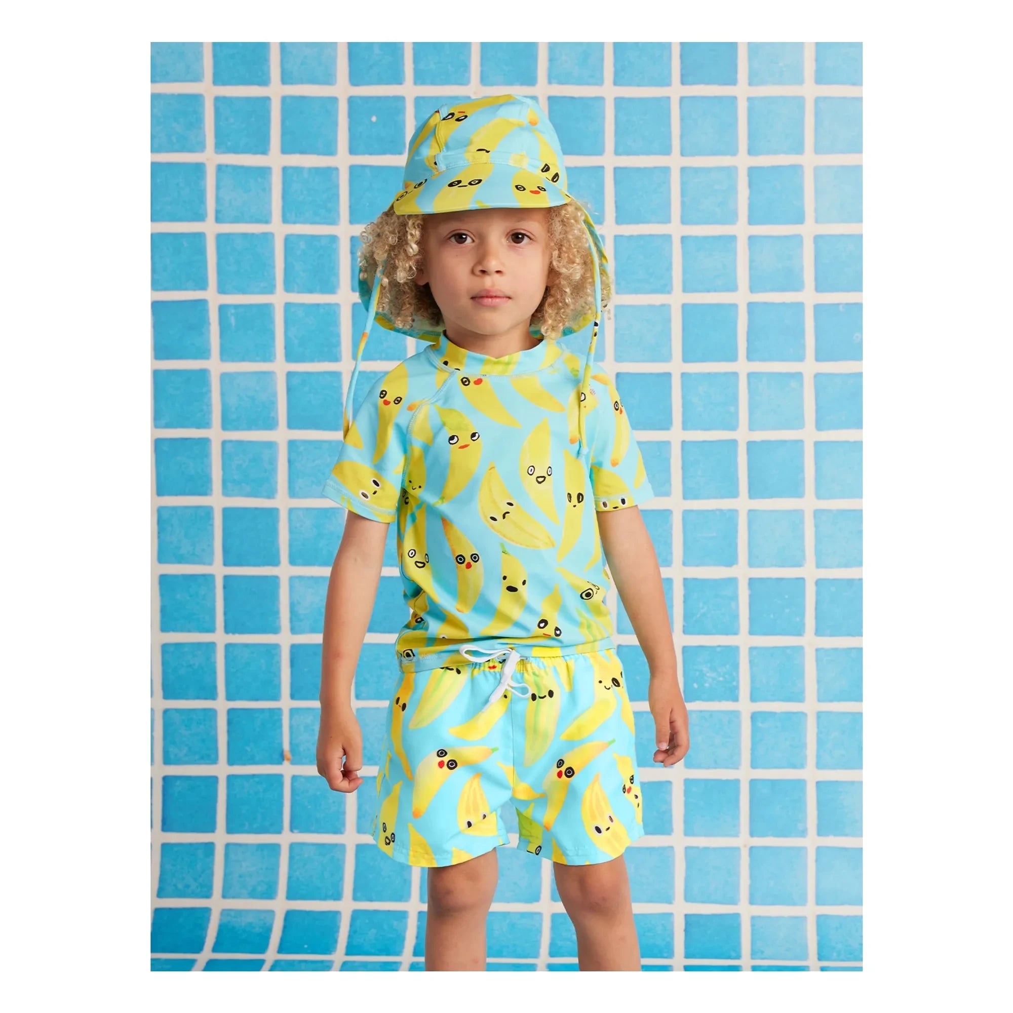 Halcyon Nights - Camiseta de baño anti-UV Banana de Fibras Recicladas | Turquesa