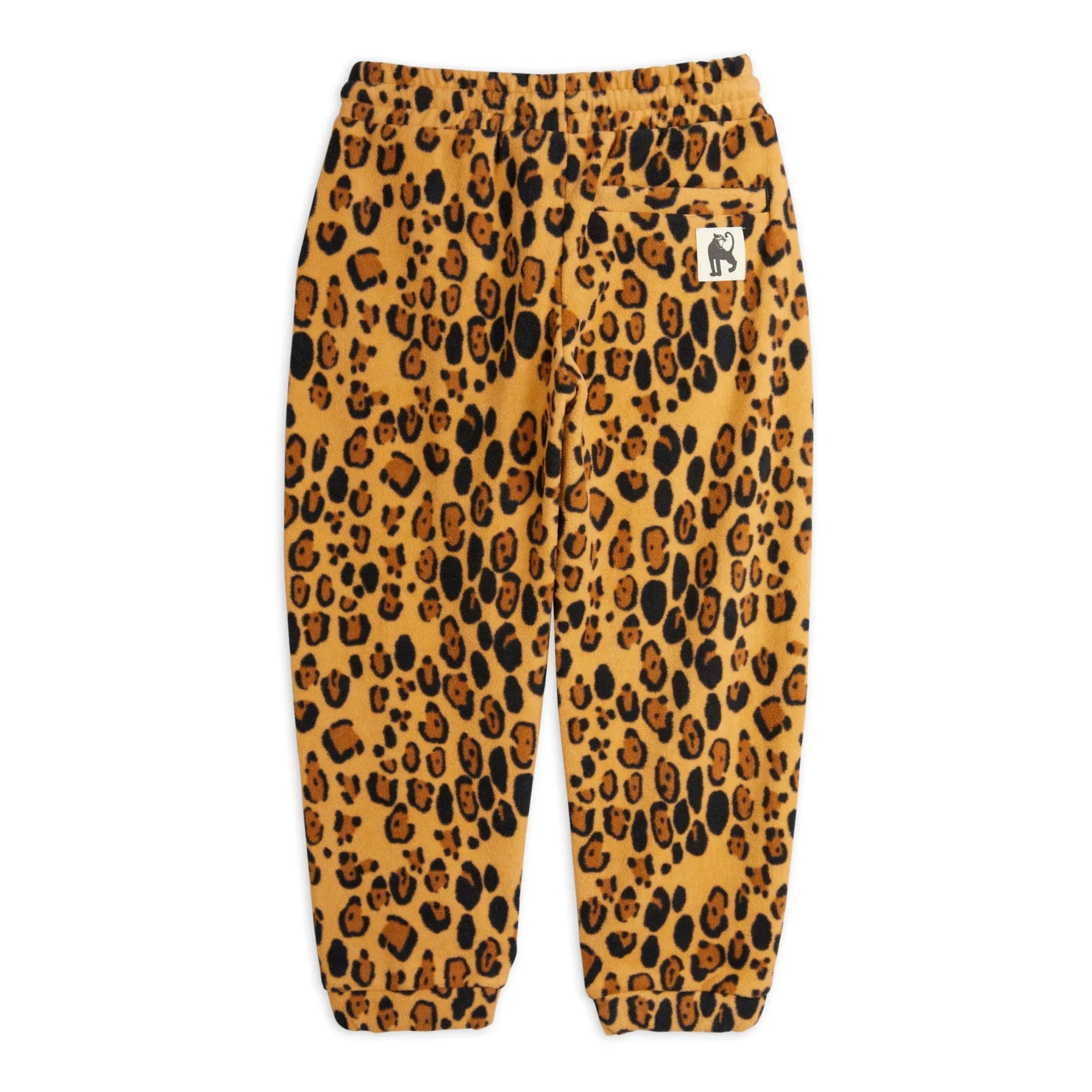 Mini Rodini - Jogger de poliéster reciclado con estampado de leopardo | Beige