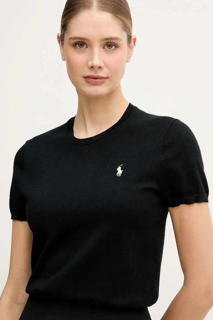Suéter de algodón de manga corta para mujer Polo Ralph Lauren