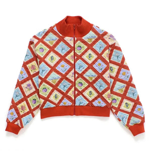 Maison Mangostan - Stamps Fermuarlı Sweatshirt | Kırmızı