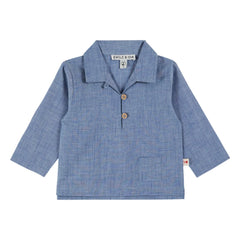 Emile et Ida - Camisa lisa de chambray | Azul