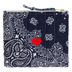 Call it by your name - Mini Corazón Acolchado con Bolsillo con Cremallera | Azul marino