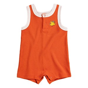 Bobo Choses - Mono Rib de Algodón Orgánico con Estampado de Pájaros | Naranja