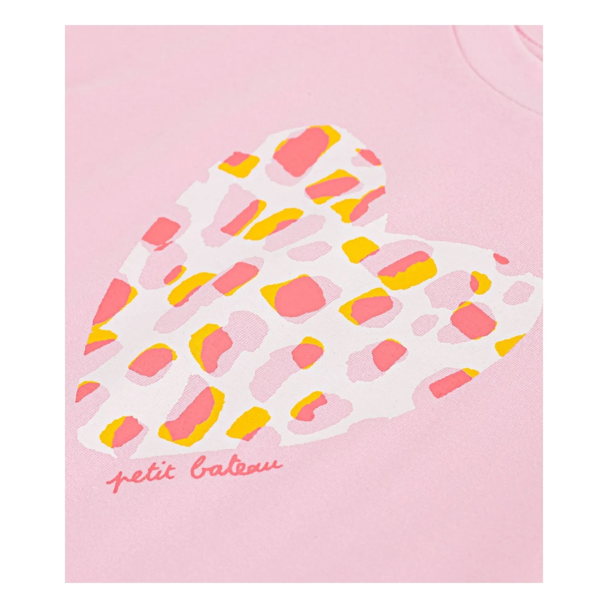 Petit Bateau - Camiseta corazón de algodón orgánico | Rosa