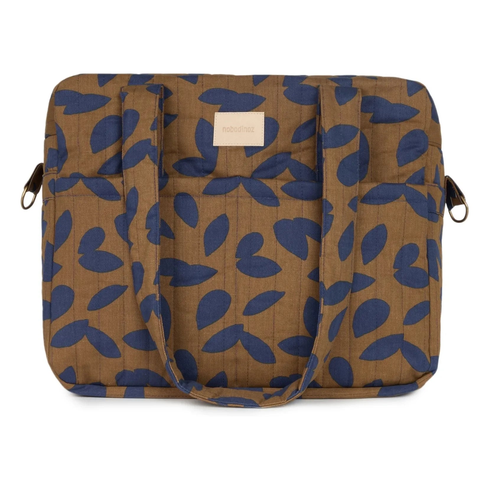 Nobodinoz - Bolso cambiador impermeable Hyde Park Blue Leaves | Azul