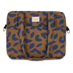 Nobodinoz - Bolso cambiador impermeable Hyde Park Blue Leaves | Azul