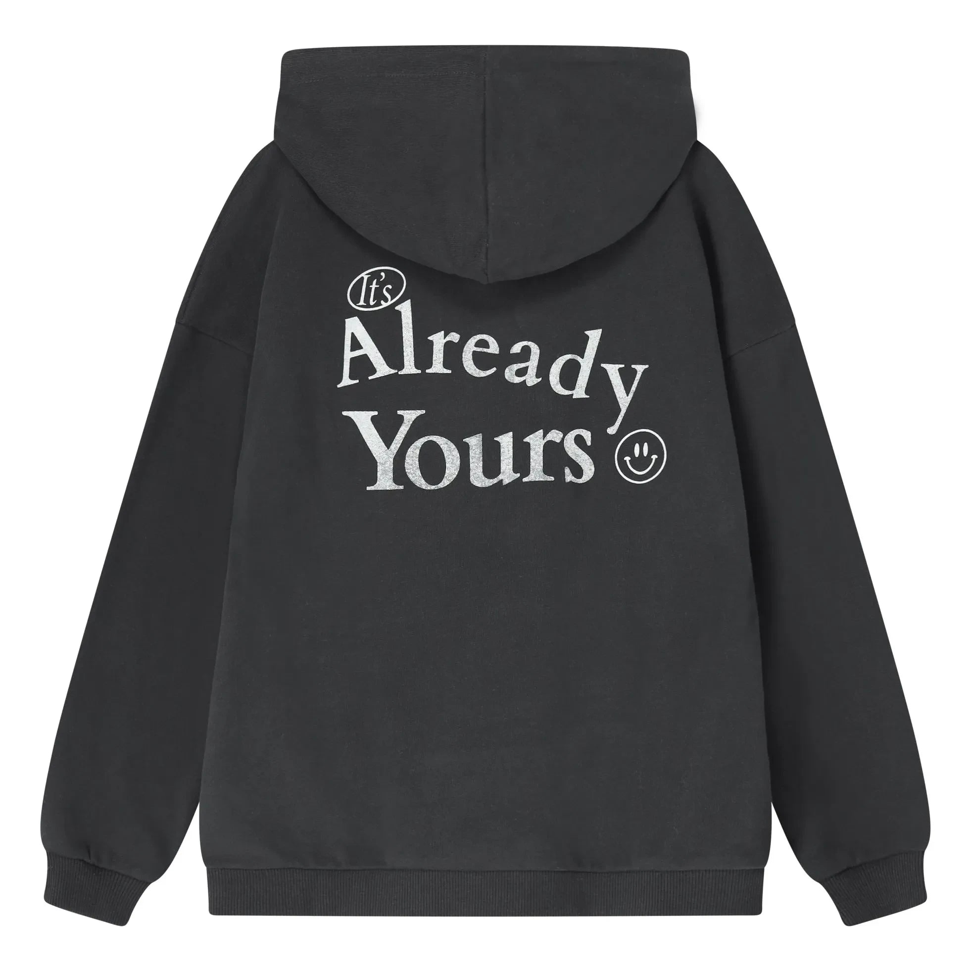 Cos I Said So - Sudadera de algodón orgánico Happy Face con caracoles | Negro