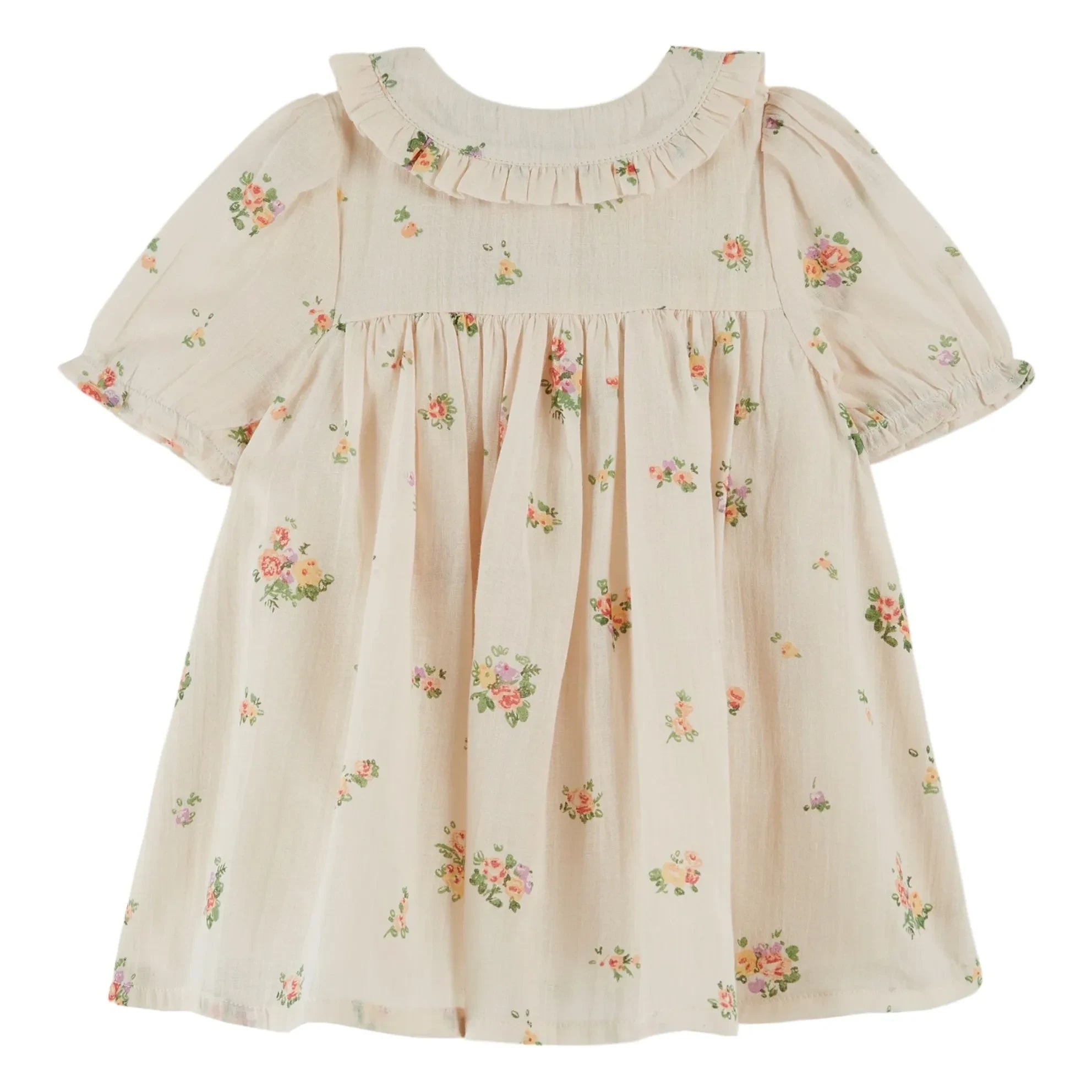 Emile et Ida - Vestido largo de algodón orgánico con estampado floral | Crudo