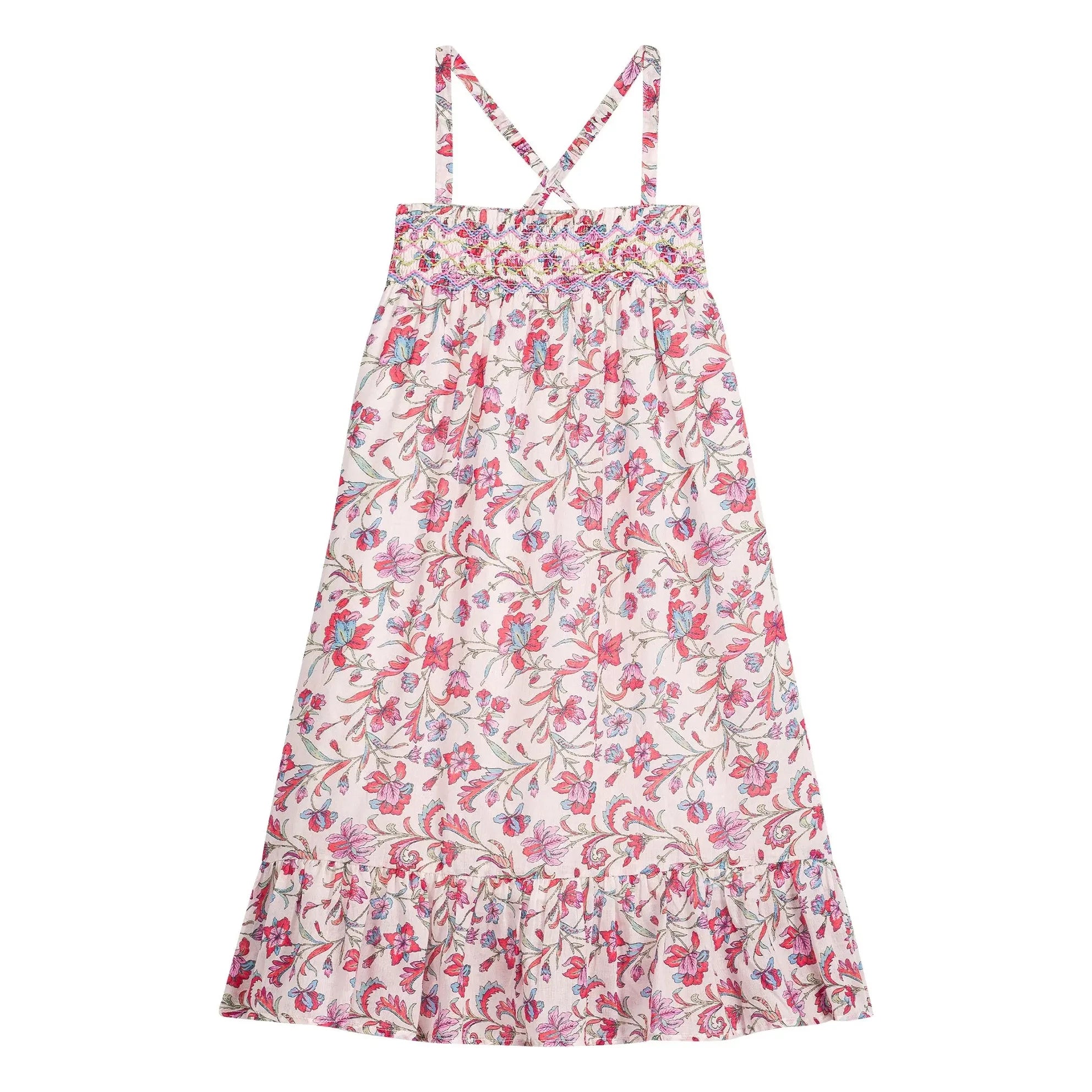 Louise Misha - Vestido sin tirantes de algodón orgánico Marceline Fleurie | Rosa