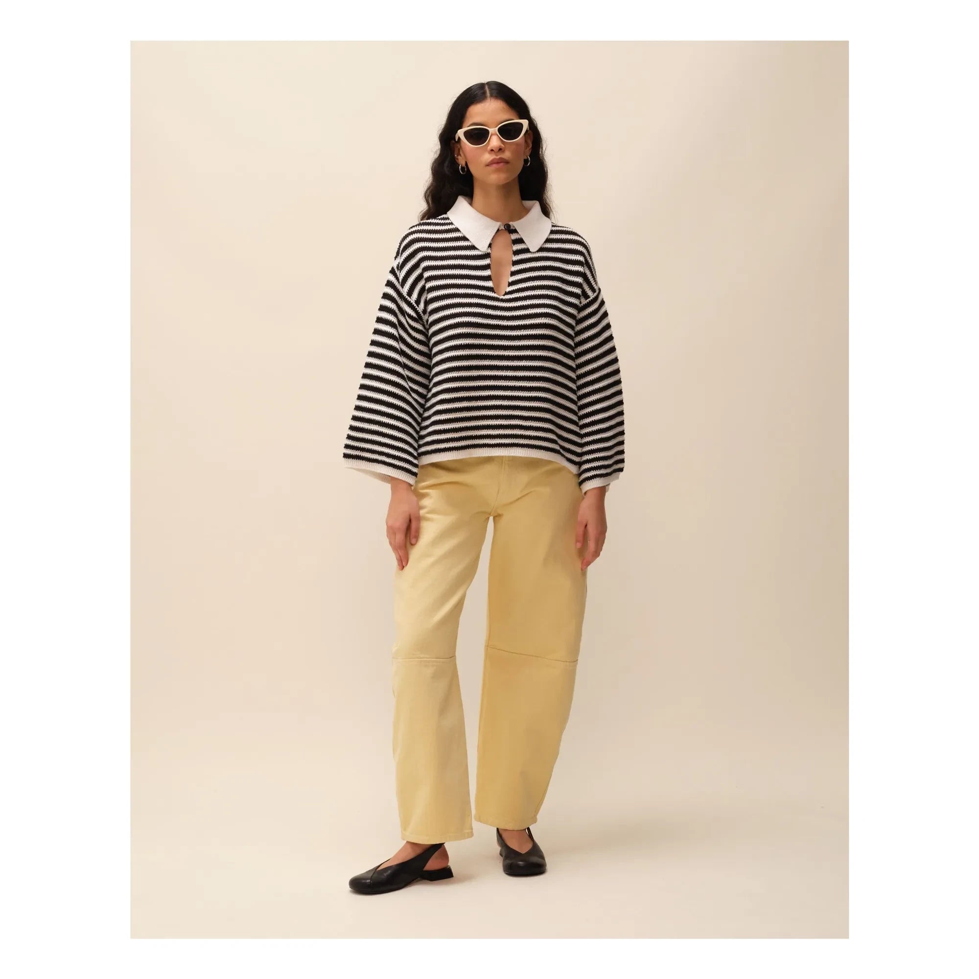 Nitah - Jersey de rayas George | Negro