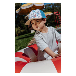 Hello Hossy - Gorra Trucker con Visera Curva para Béisbol con Fibras Recicladas | Azul Claro