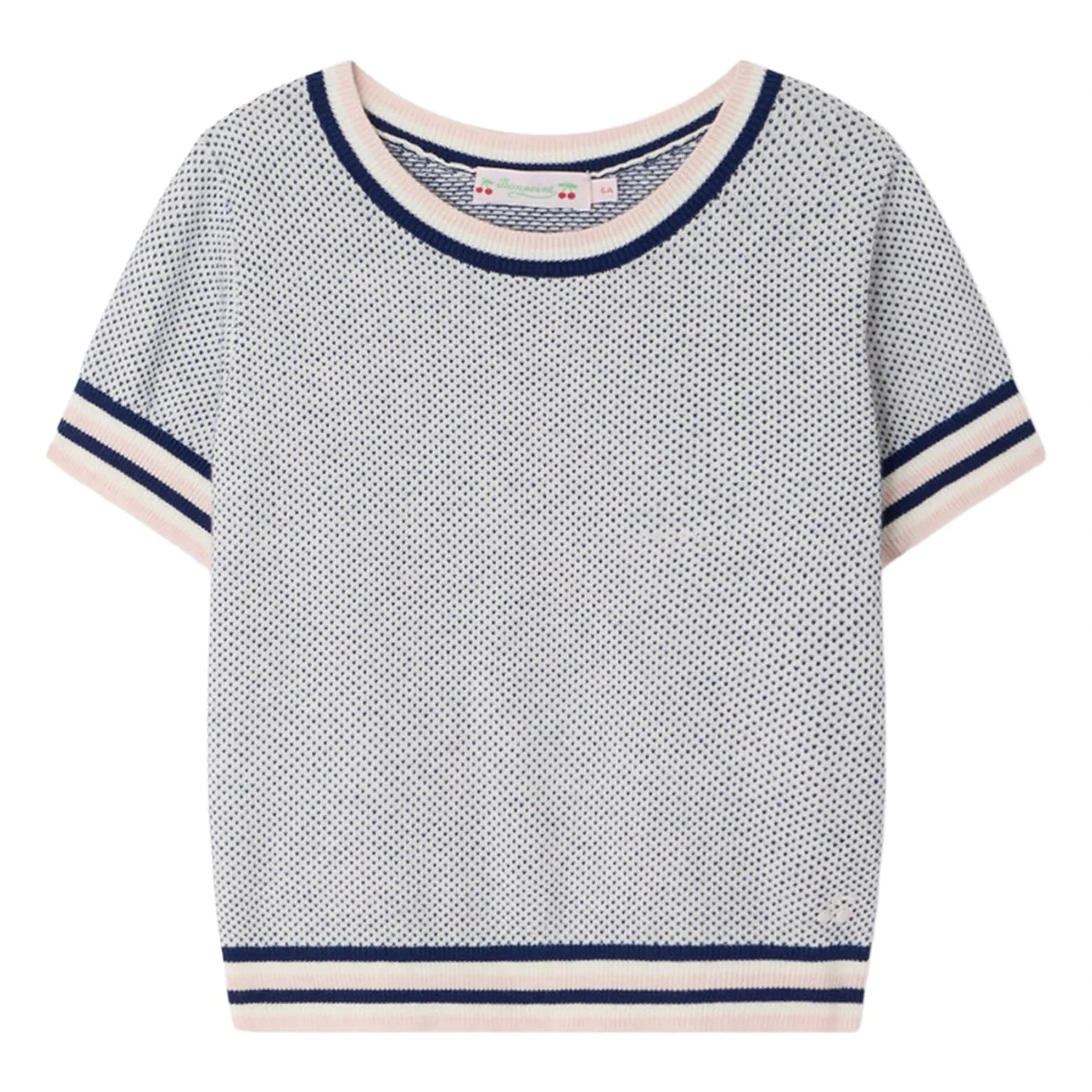 Bonpoint - Camiseta de punto fino Limette Algodón orgánico | Azul
