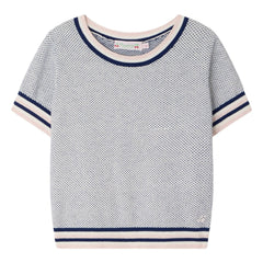 Bonpoint - Camiseta de punto fino Limette Algodón orgánico | Azul