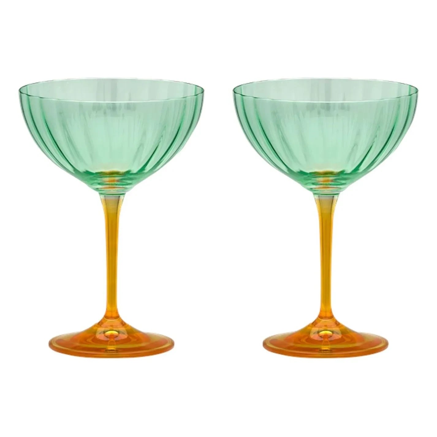 Anna + Nina - Copas de champán Jazzy - Set de 2 | Verde