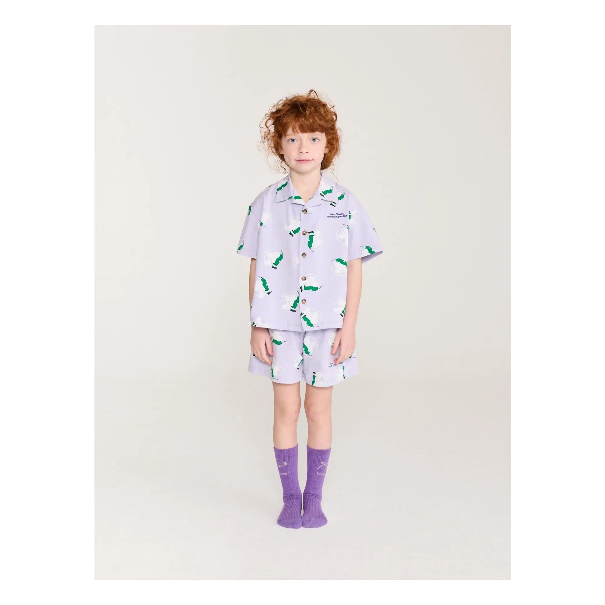 Bobo Choses - Conjunto de camiseta y pantalón corto de ratones de algodón orgánico | Morado