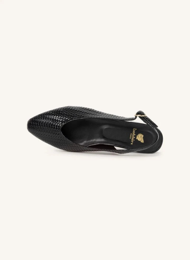 Bobbies - Anouk Zapatos de Cuero Trenzados | Negro