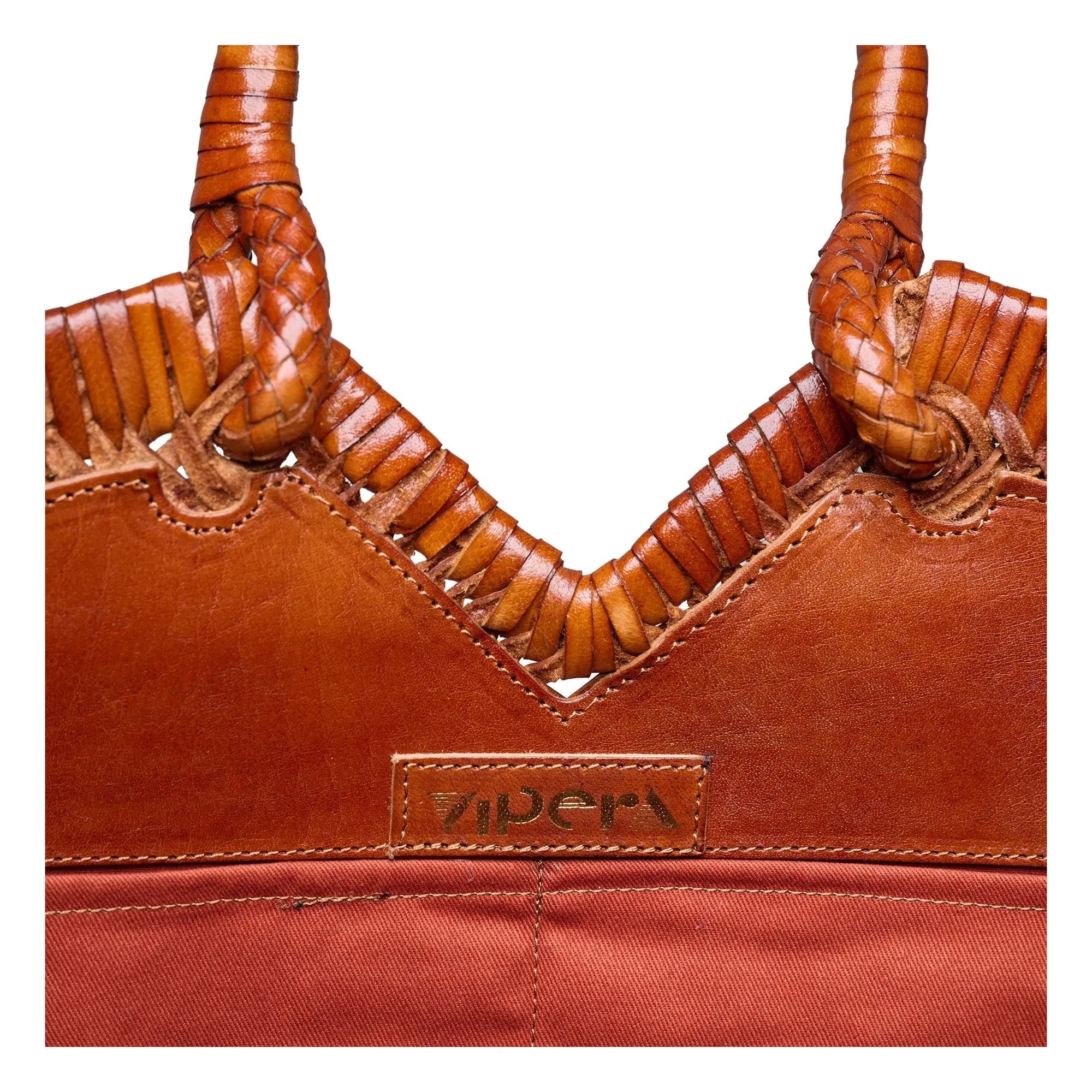 Vipera - Bolso Tote de Cuero Crudelia | Coñac