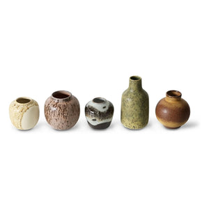 HKliving - Jarrones de cerámica, 5 unidades | Multicolor