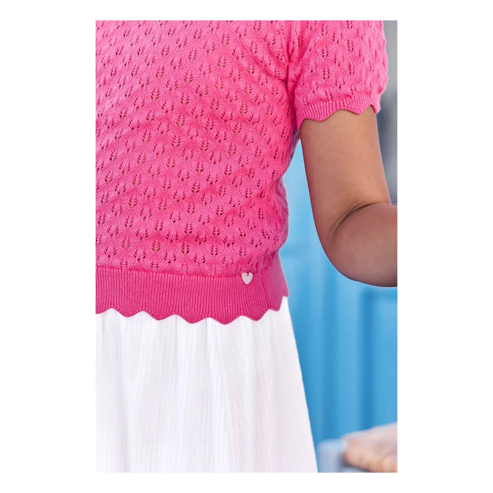 Tartine et Chocolat - Camiseta de punto festoneada | Rosa