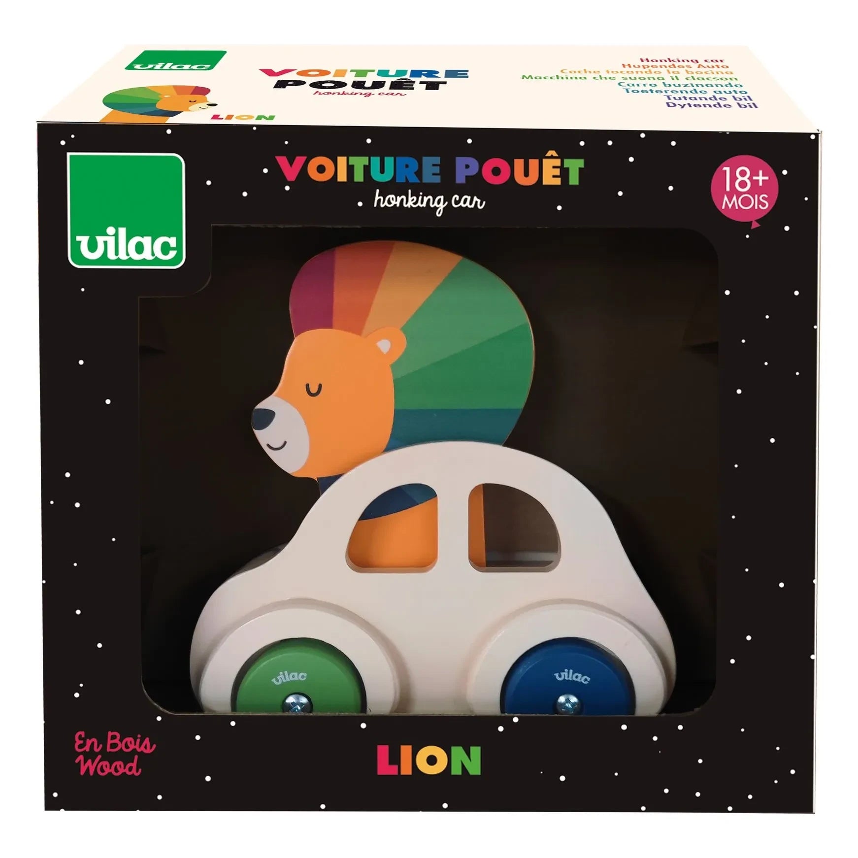 Vilac - Le Lion horn car | Bej
