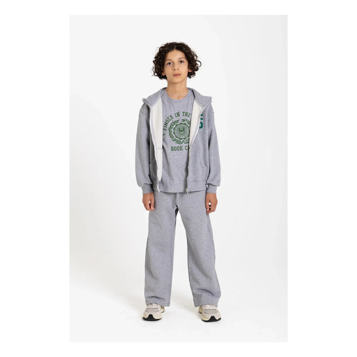 Finger in the nose - Sudadera de algodón orgánico Harlan | Gris jaspeado