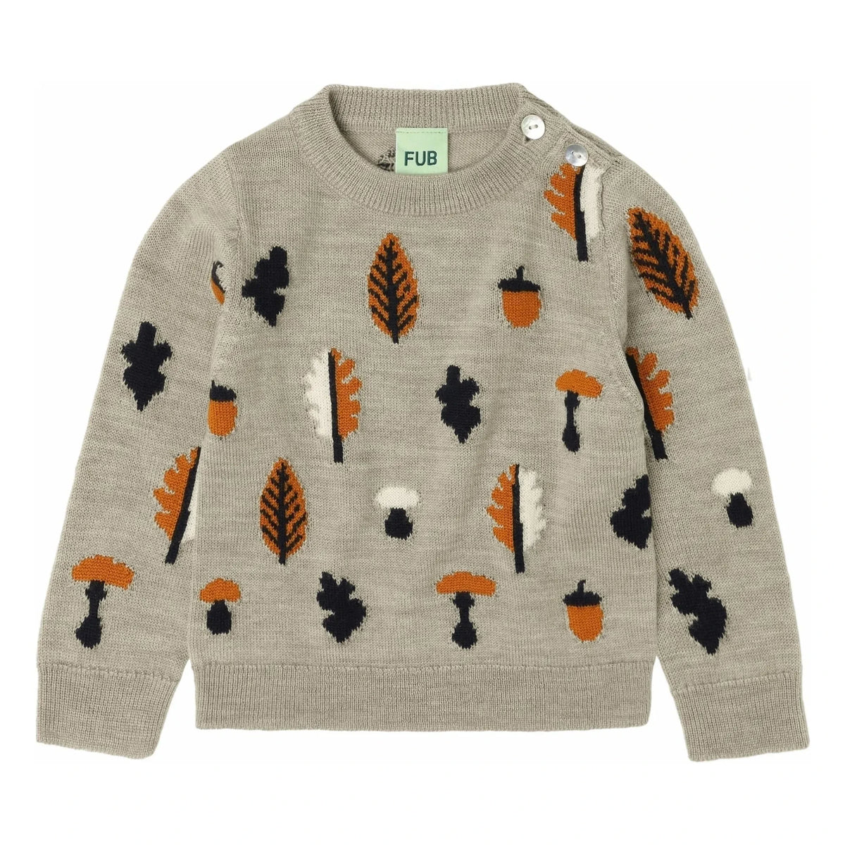 FUB - Jakarlı Merino Yün Bebek Kazak | Heather beige