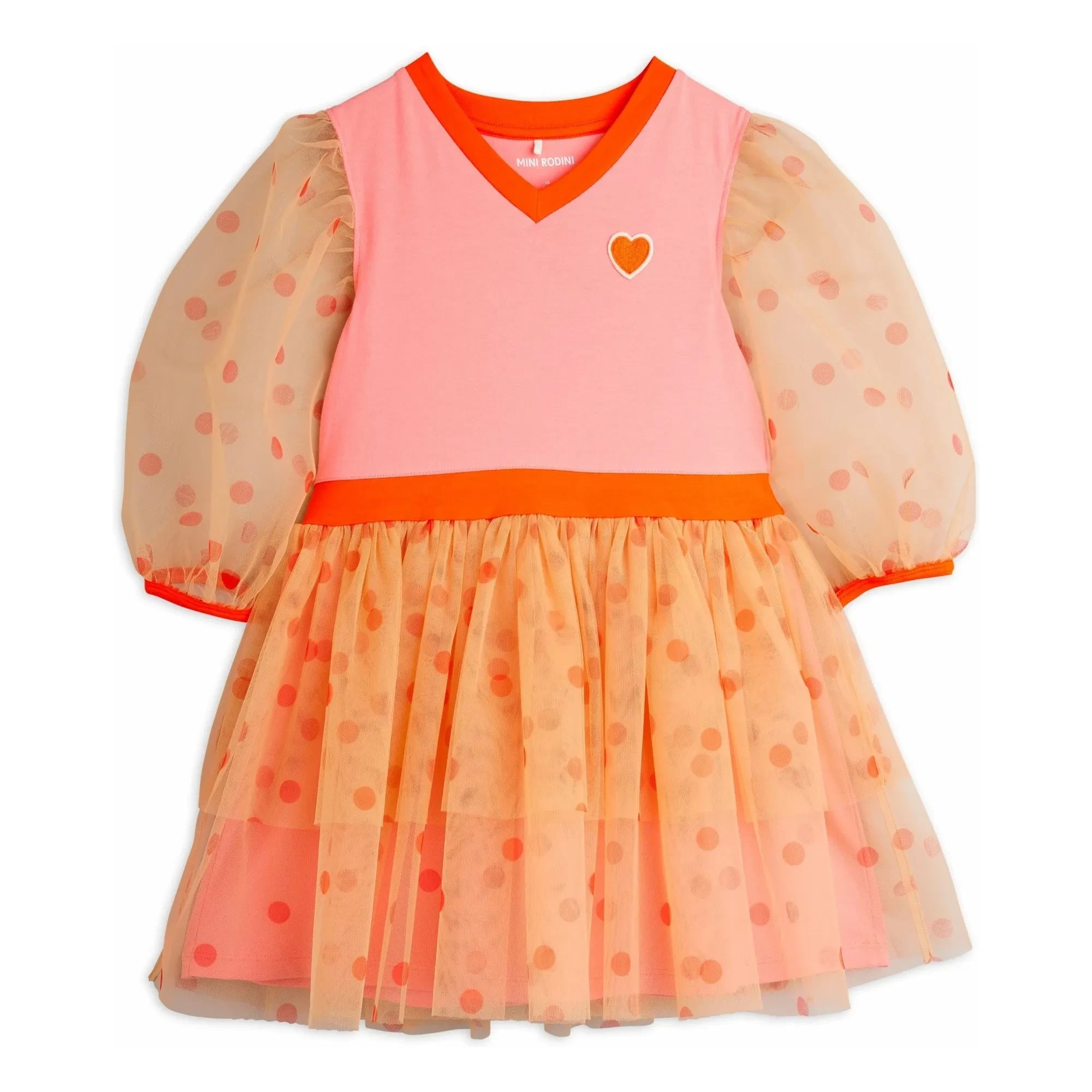 Mini Rodini - Vestido de tul con lunares | Rosa