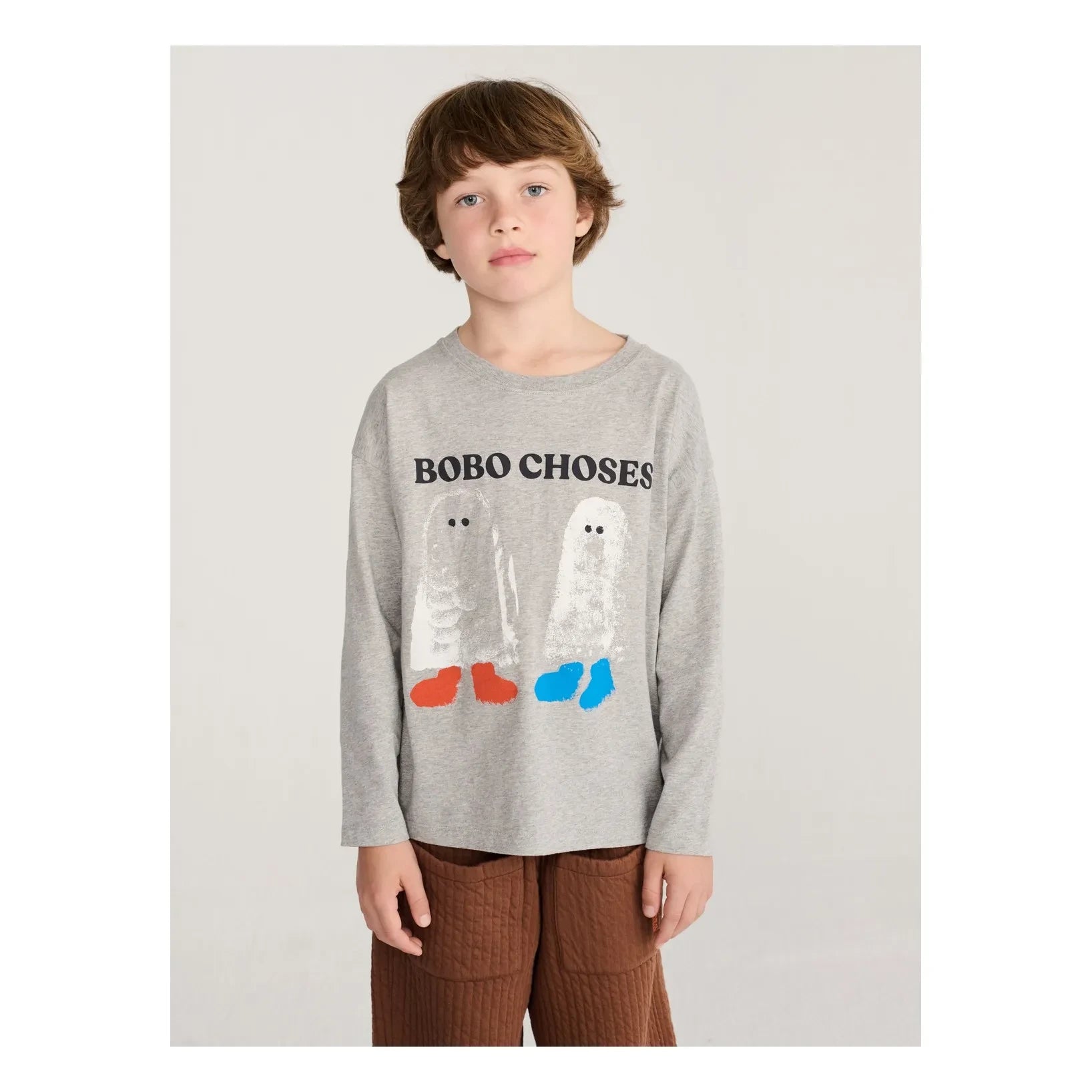 Bobo Choses - Camiseta Ghost de Algodón Orgánico Bobo Choses | Gris Jaspeado