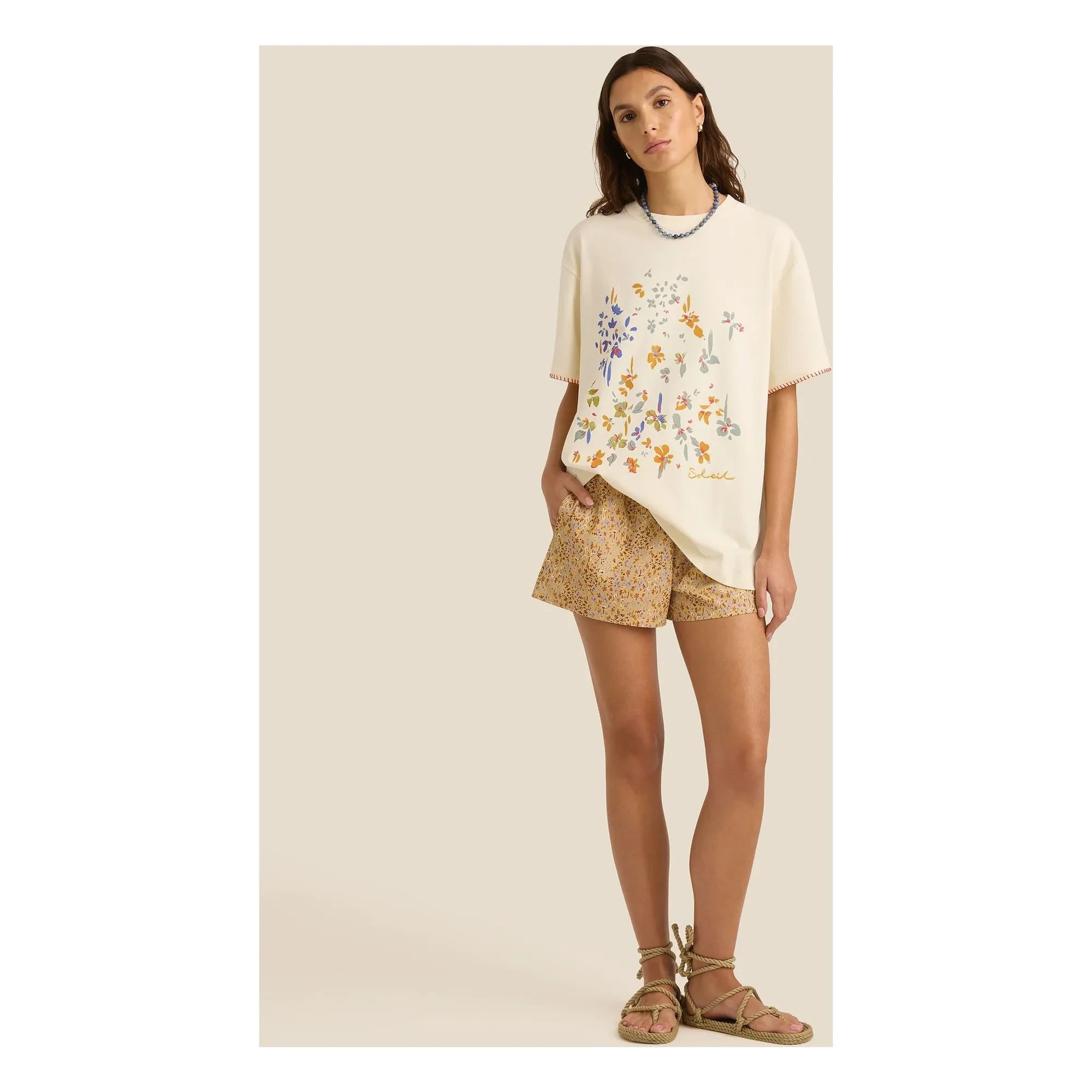 Soleil Soleil - Mia Shorts de Algodón | Arena