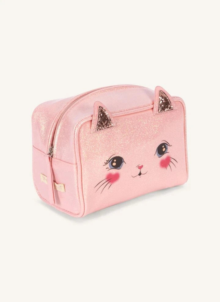 Konges Sløjd - Pembe Kedi Tuvalet Çantası