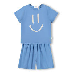 Molo - Pijama de pantalón corto de algodón orgánico Luvis Smile | Azul