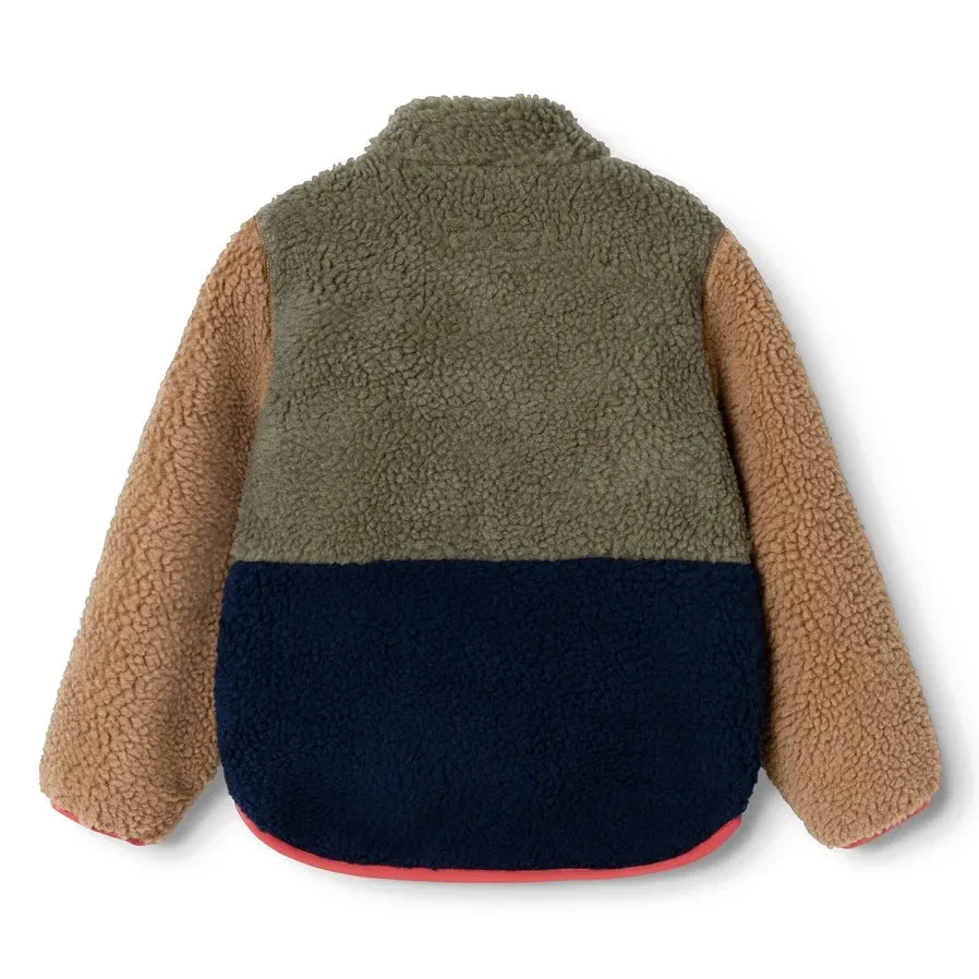 Liewood - Nolan Chaqueta estilo sherpa en bloques de color hecha con fibras recicladas | Kaki