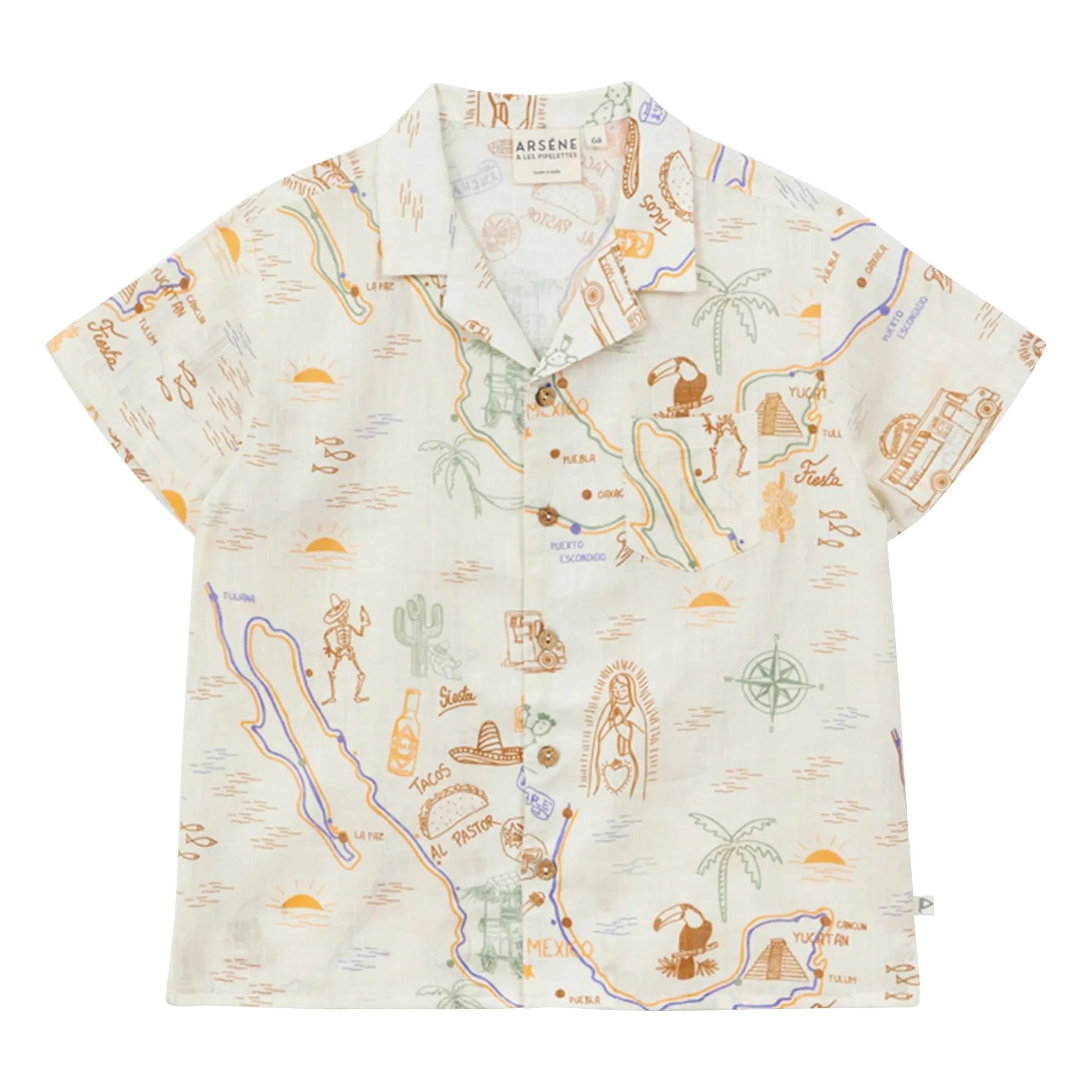 Arsène et Les Pipelettes - Camisa de algodón orgánico Pastor Voile | Crudo