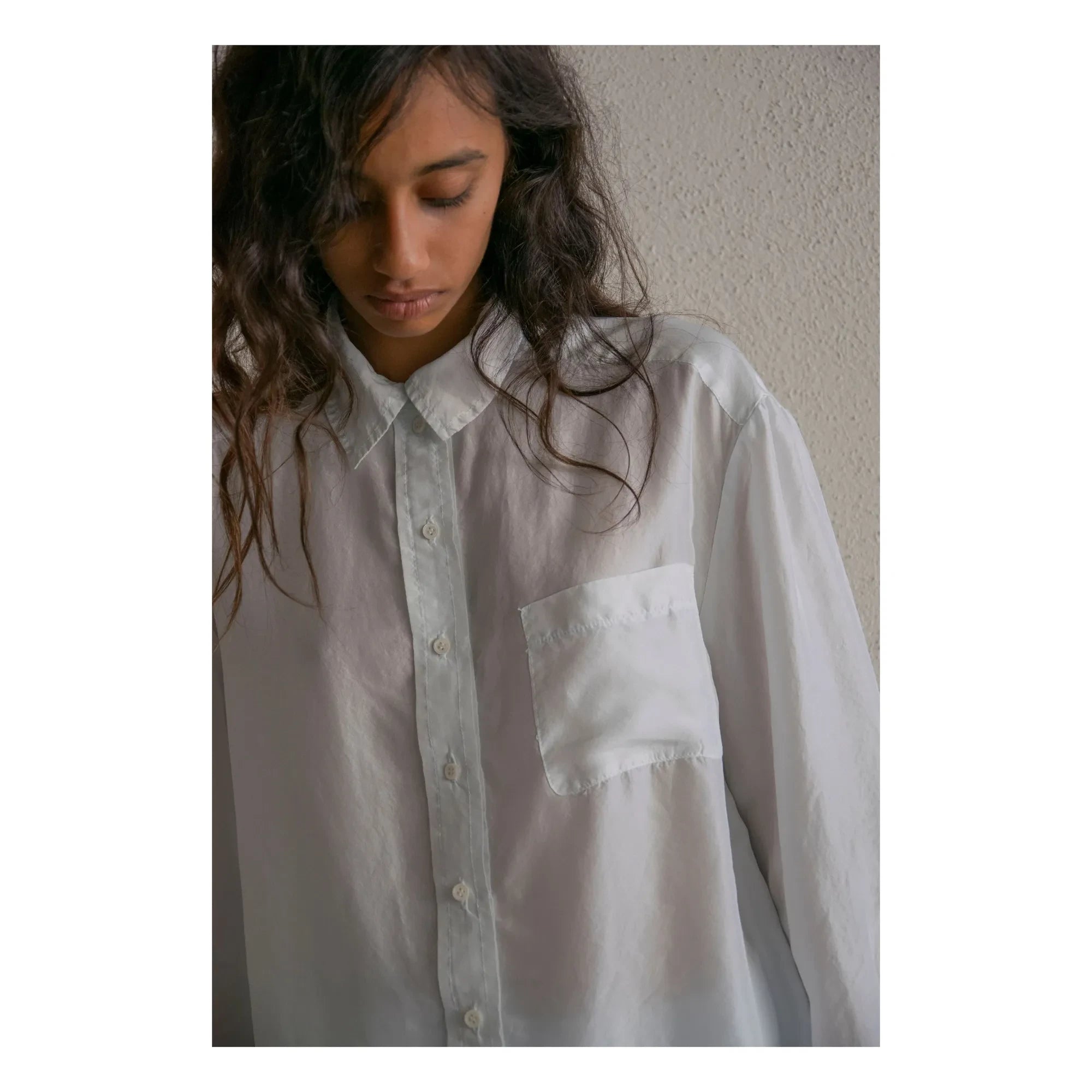 THEAVANT - Camisa de hombre de seda Pongee | Azul claro