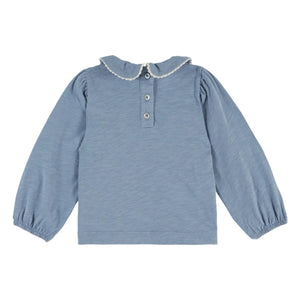 Emile et Ida - Organik pamuk yakalı T-shirt | Mavi