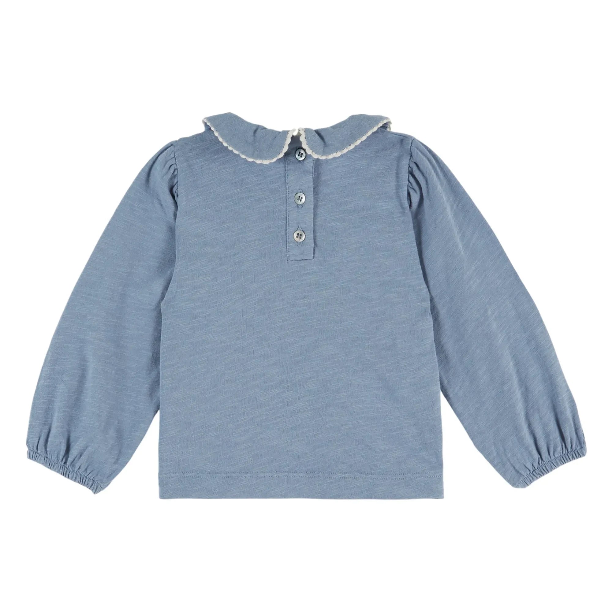 Emile et Ida - Organik pamuk yakalı T-shirt | Mavi