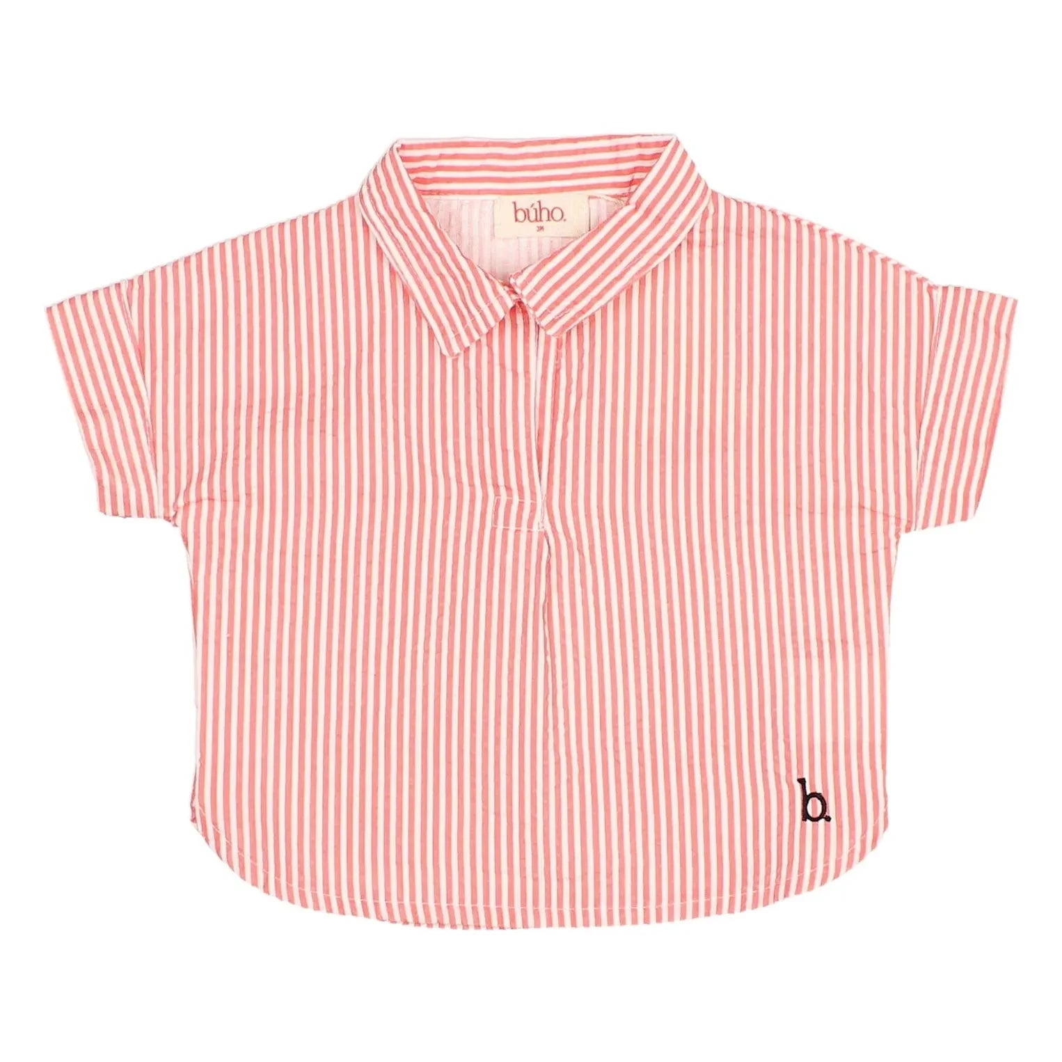 Búho - Camisa de seersucker a rayas | Rojo